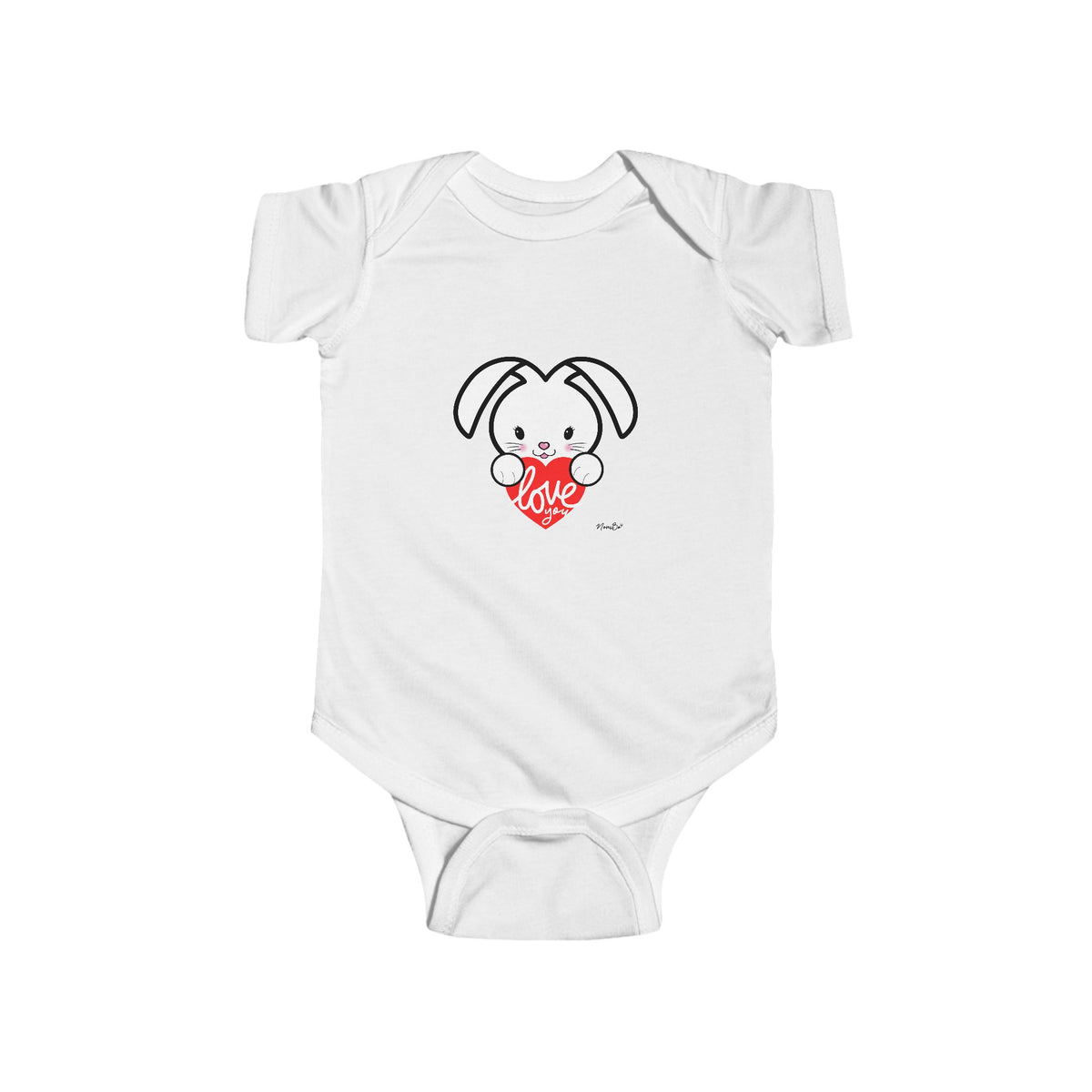 Infant Bodysuit — NoniBo® Bunny Holding 'Love You' Heart Baby One-Piece