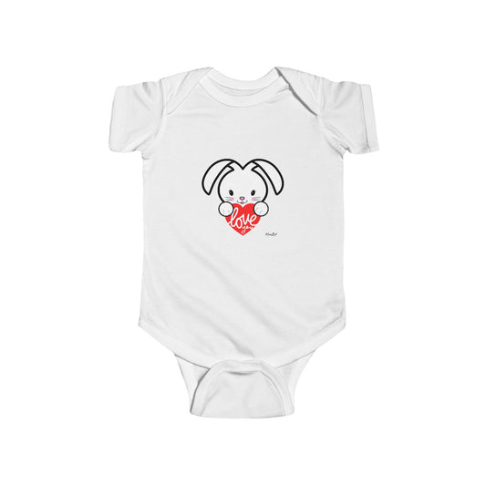 Infant Bodysuit — NoniBo® Bunny Holding 'Love You' Heart Baby One-Piece